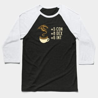 Coffee Stats Magical Item Tabletop RPG Addict Baseball T-Shirt